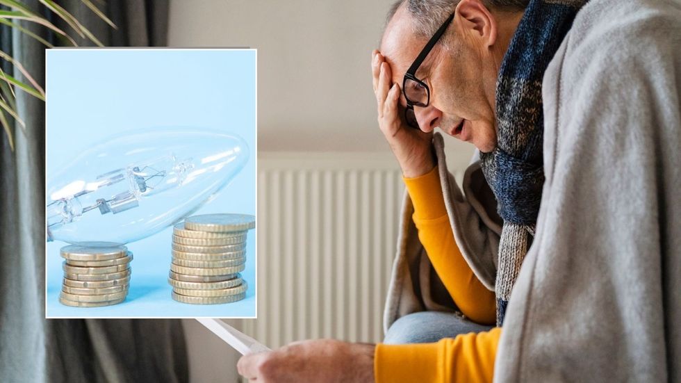 Man looking shocked at energy bills
