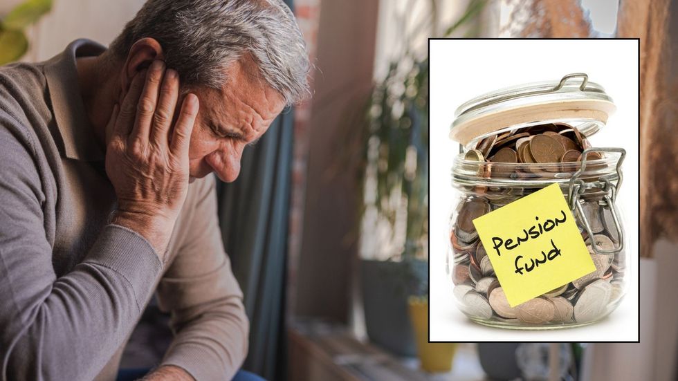 Man looking stressed and pension fund