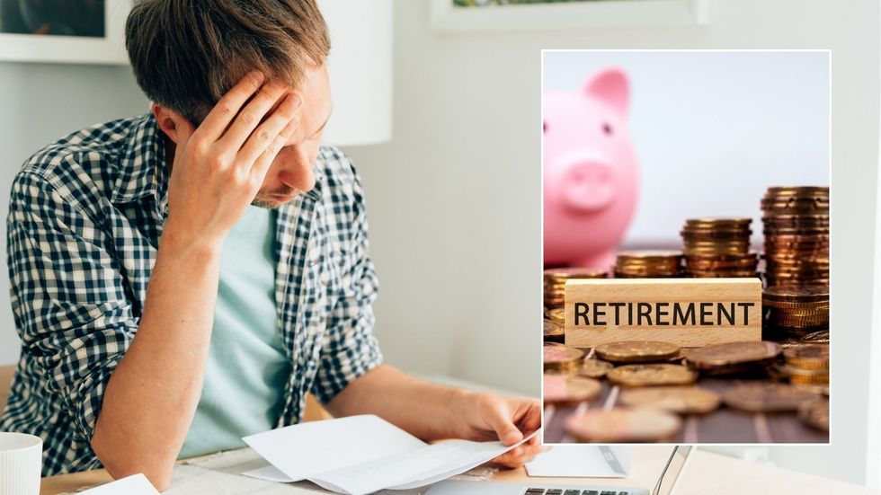 Man looking stressed and retirement fund
