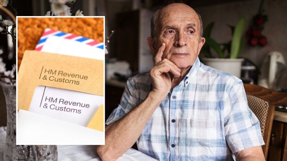 Man looking worried and HMRC letter