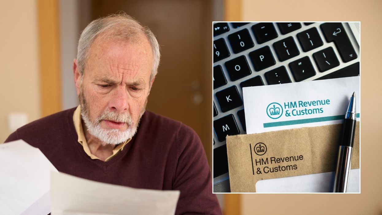 Man looking worried and HMRC letter