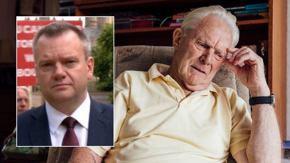 Man looking worried and Nick Thomas-Symonds