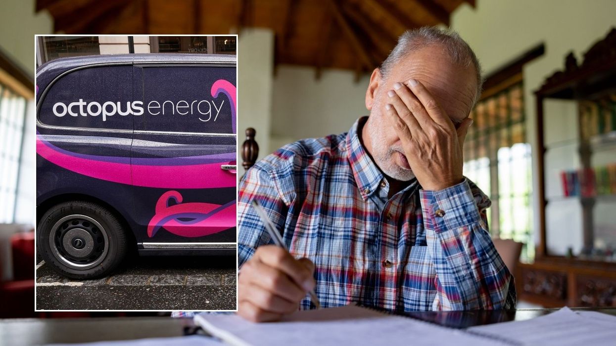 Man looking worried and Octopus Energy
