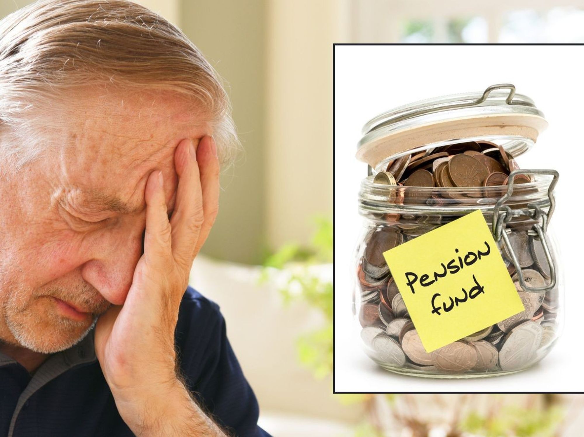 Man looking worried and pension fund