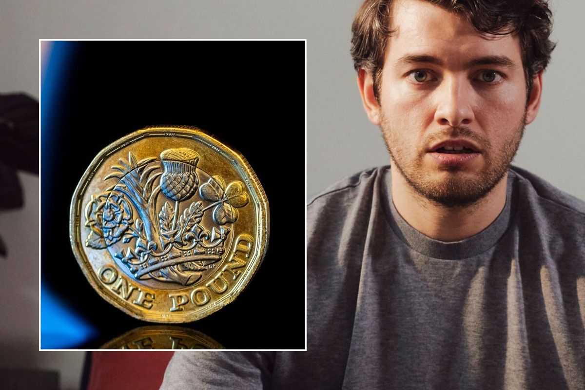 Man looking worried and pound