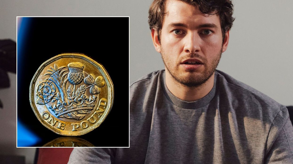 Man looking worried and pound