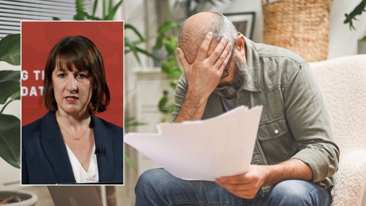 Man looking worried and Rachel Reeves