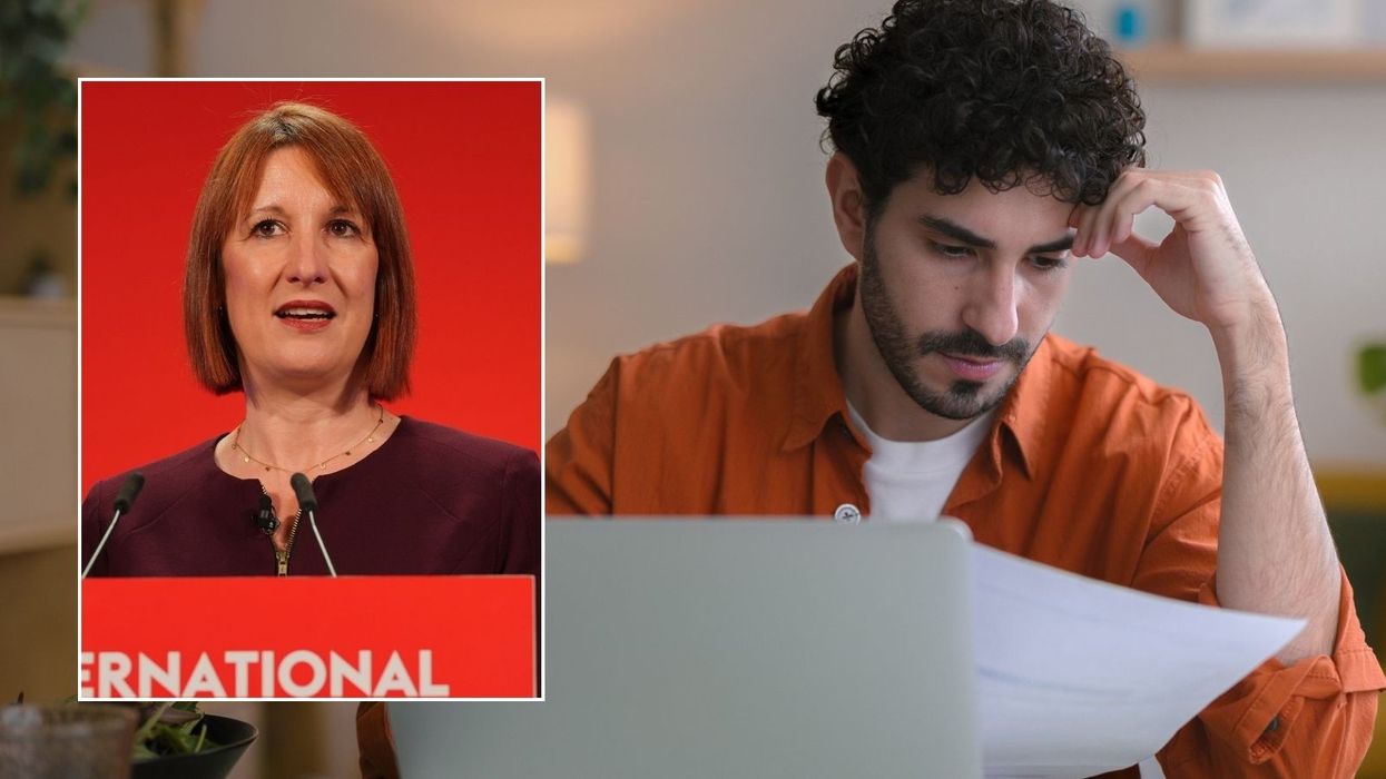 Man looking worried and Rachel Reeves