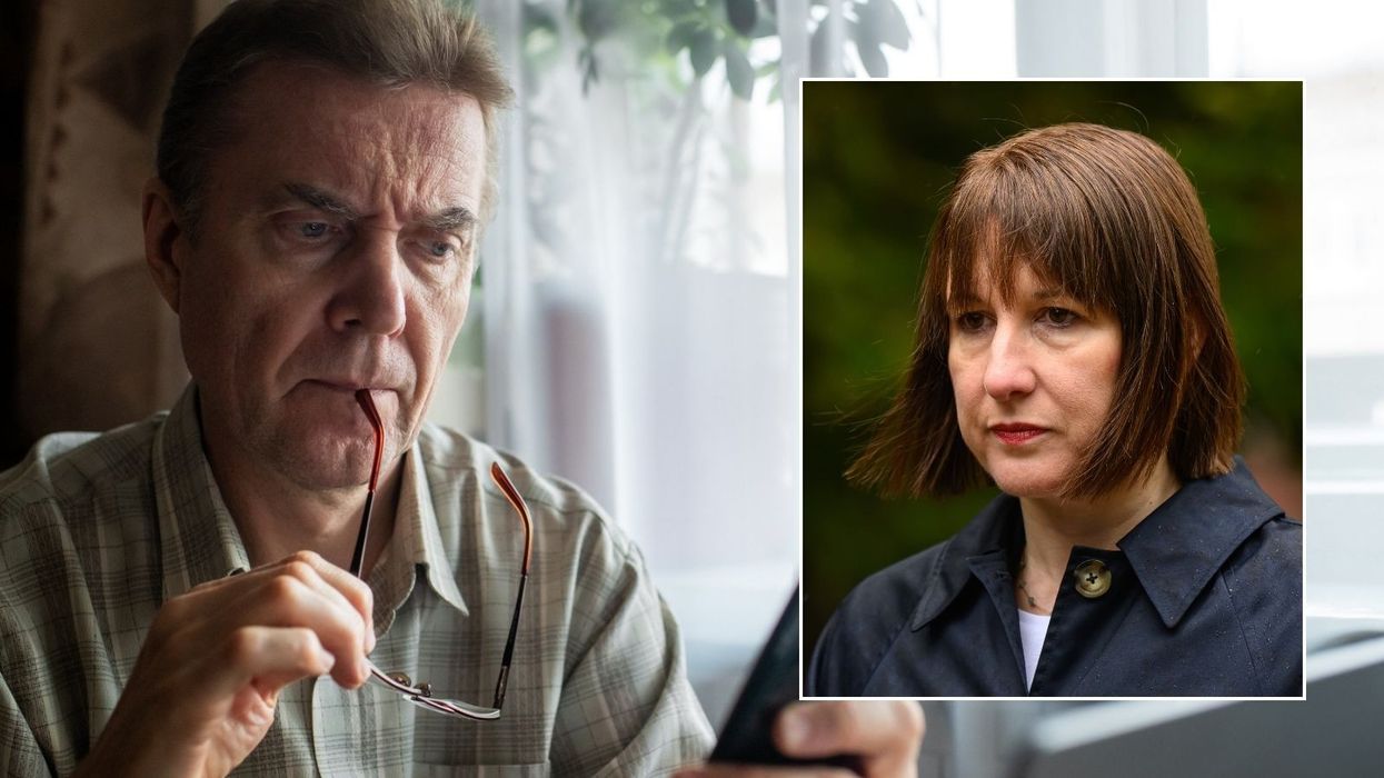 Man looking worried and Rachel Reeves