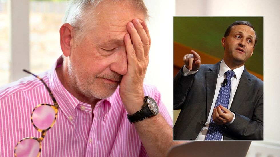 Man looking worried and Sir Steve Webb