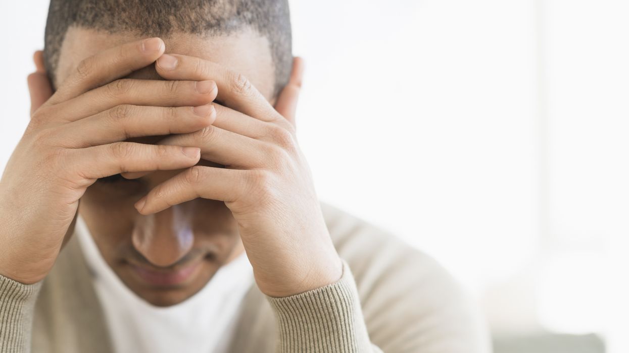 Man looks very worried in picture