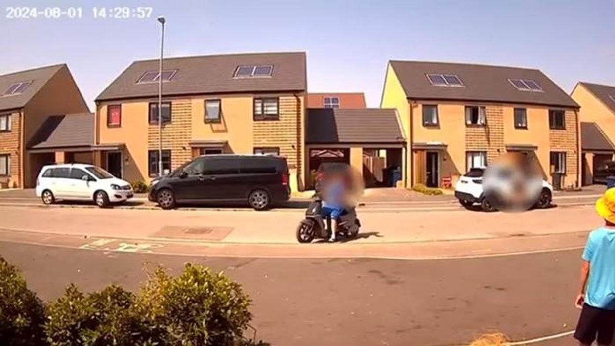 Watch the moment a man deliberately MOWED DOWN a rider on his moped