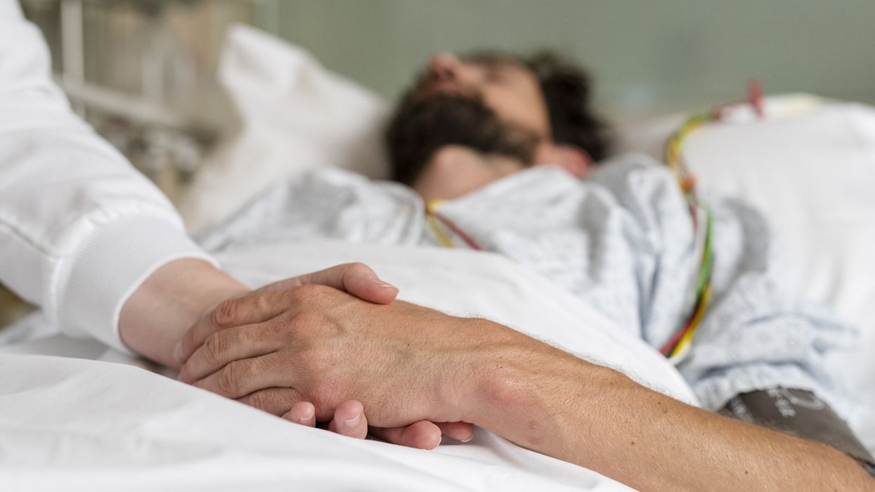 Man on hospital bed