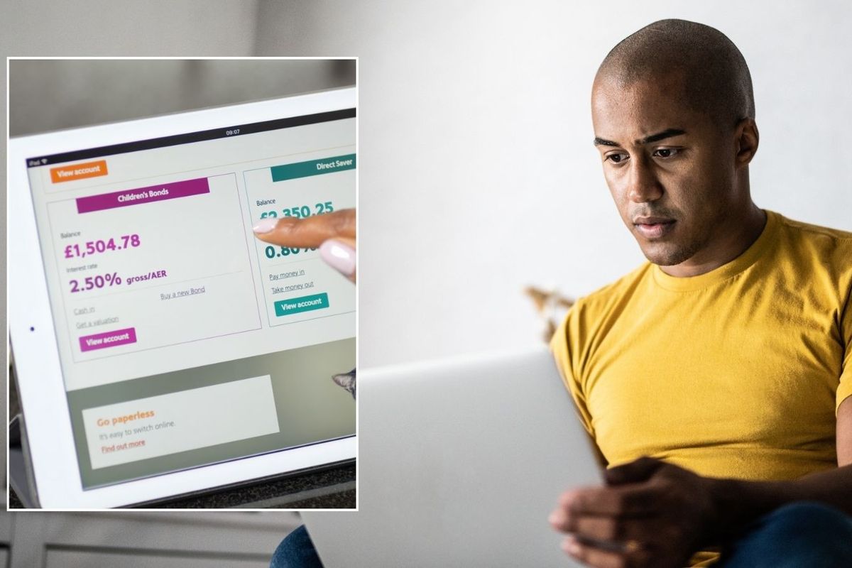 Man on pad and Premium Bonds account