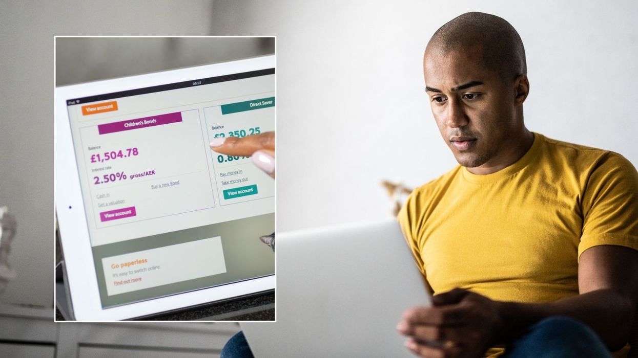 Man on pad and Premium Bonds account