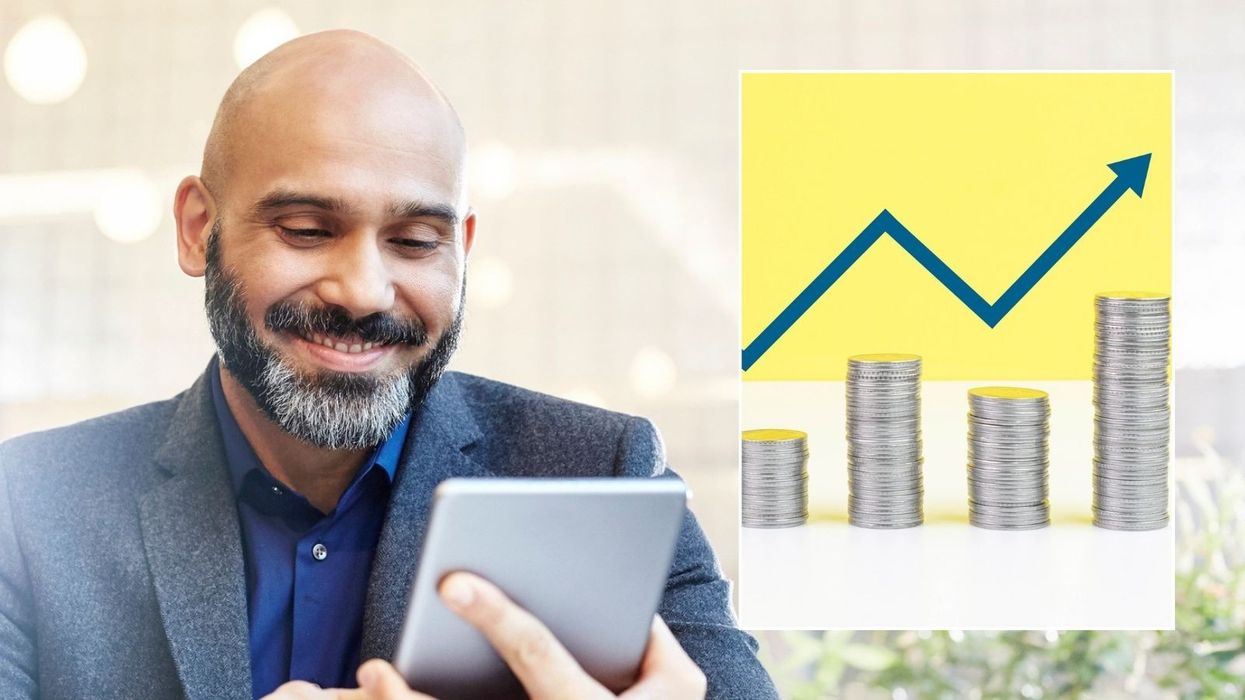 Man on phone and interest rate