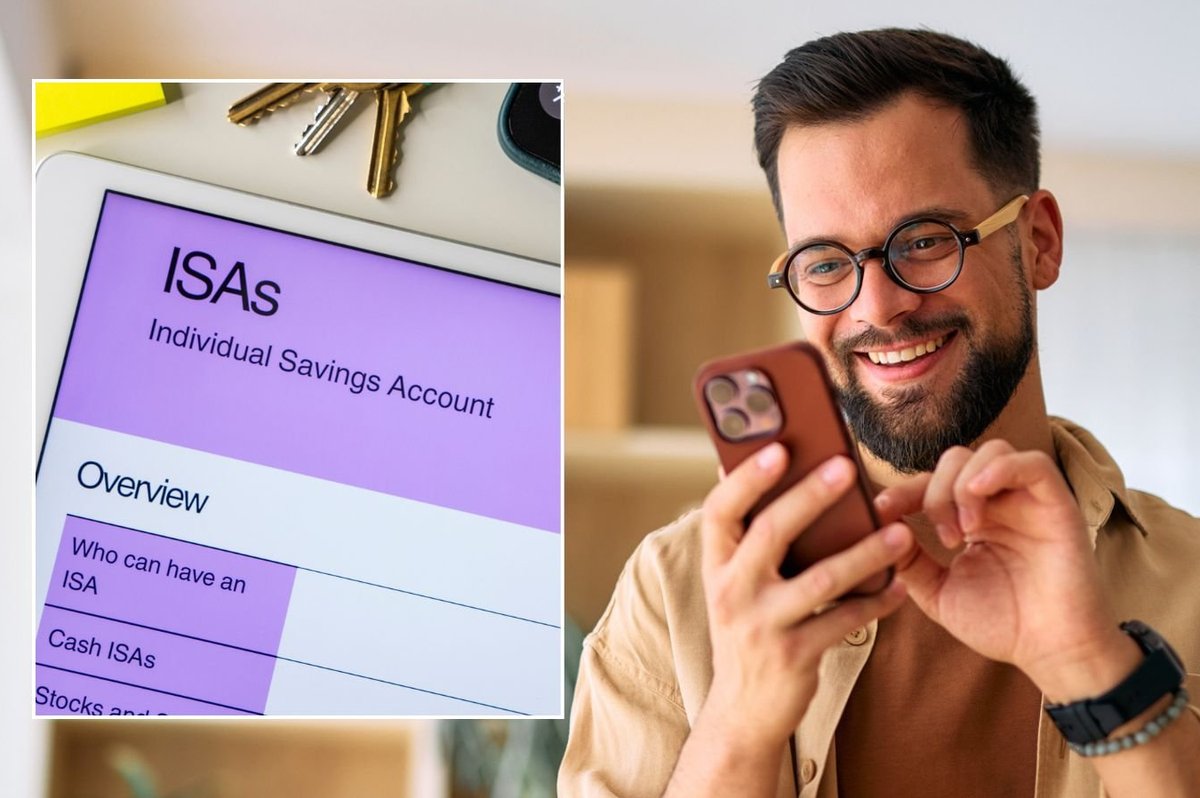 Man on phone and ISA account on table