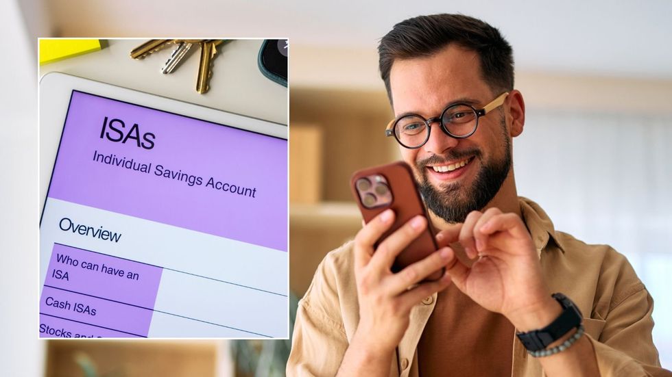 Man on phone and ISA account on table