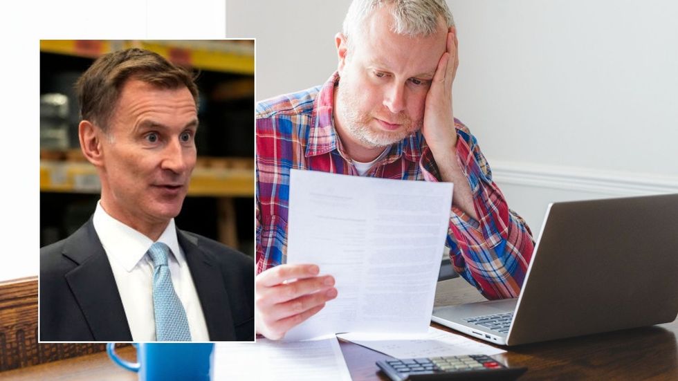 Man on the laptop and Jeremy Hunt