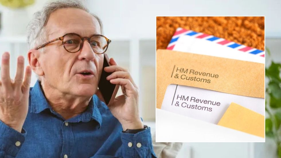 Man on the phone and HMRC letter