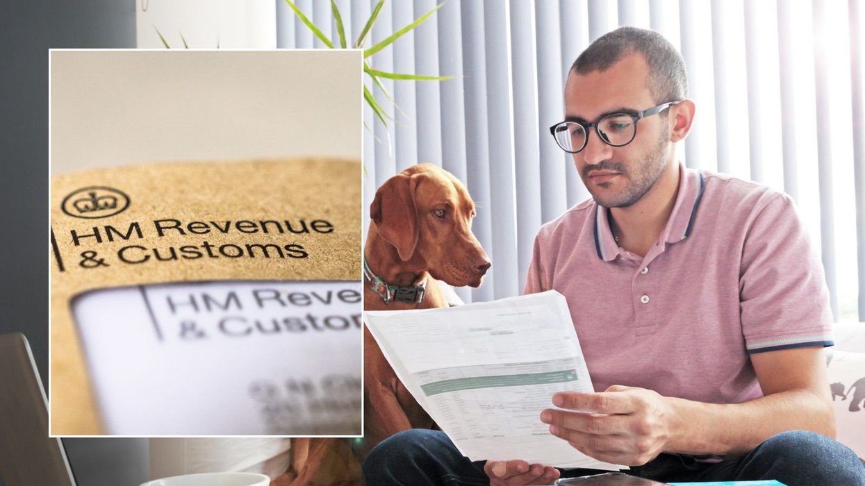 Man ooking at letter and HMRC letter