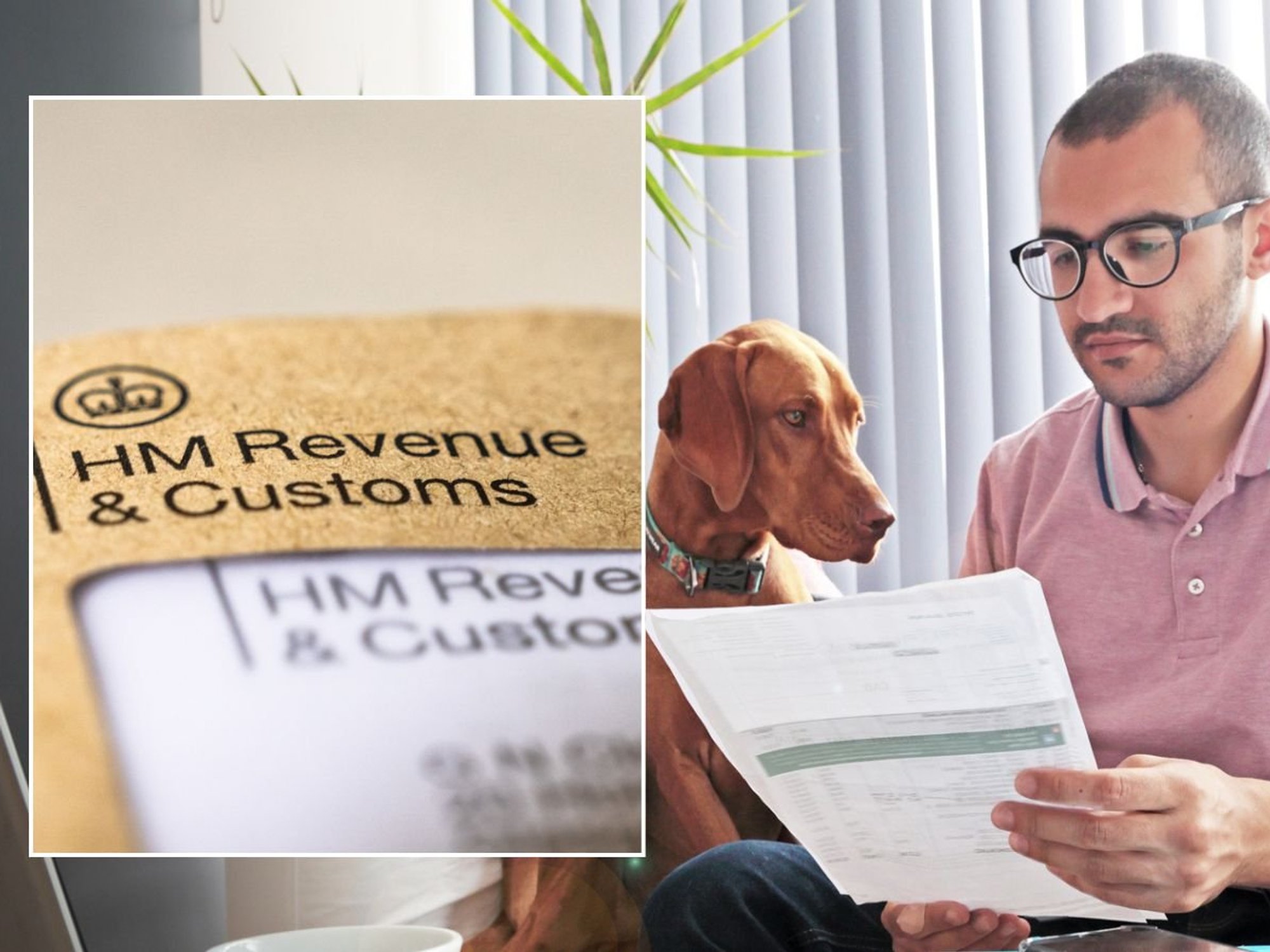 Man ooking at letter and HMRC letter