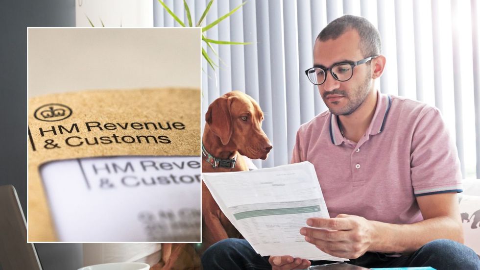 Man ooking at letter and HMRC letter