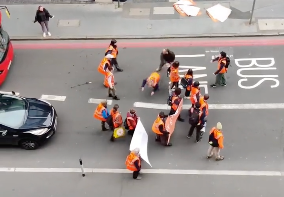 Man pushes Just Stop Oil protesters