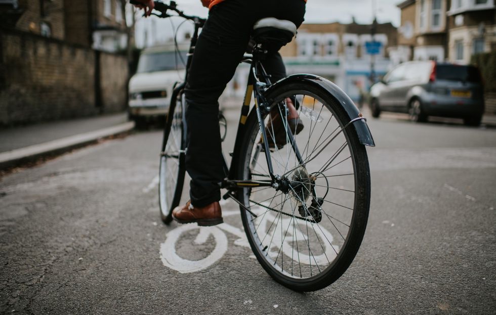 Man riding bike