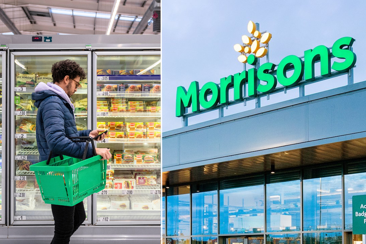 Man shopping frozen food / Morrisons store
