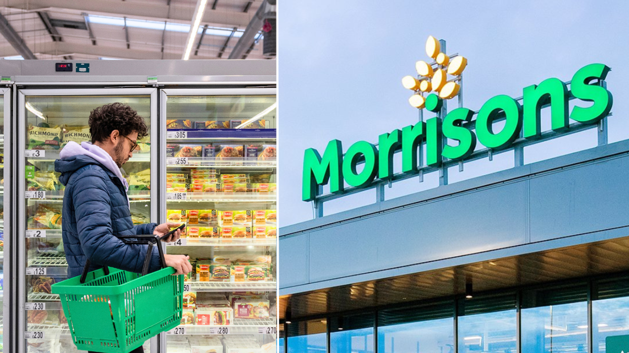 Man shopping frozen food / Morrisons store