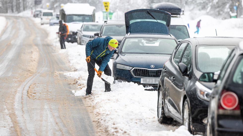 Man shovelling snow