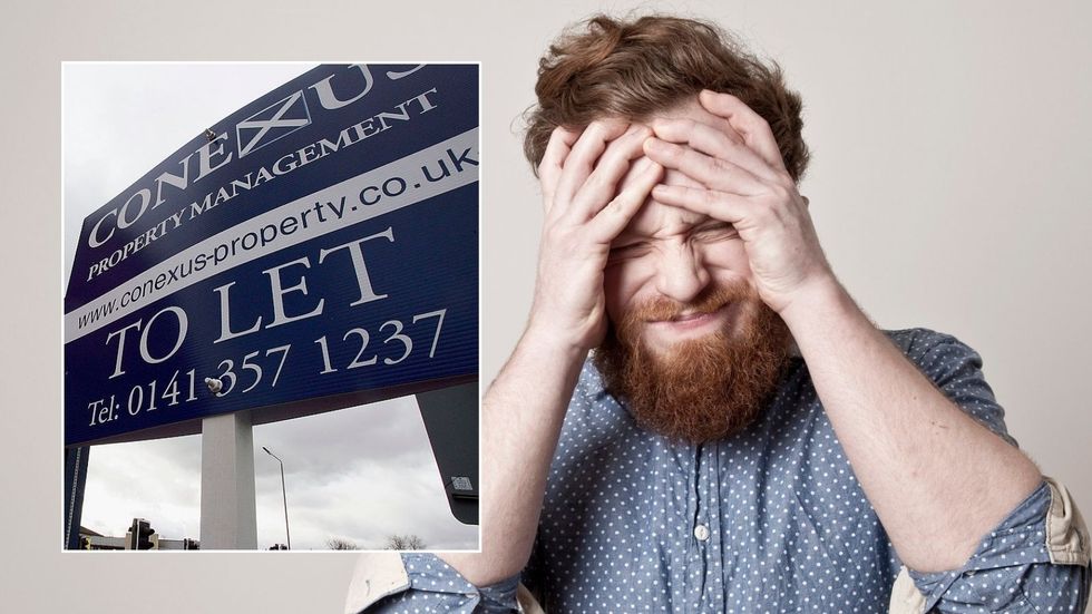 Man stressed and FOr Let sign