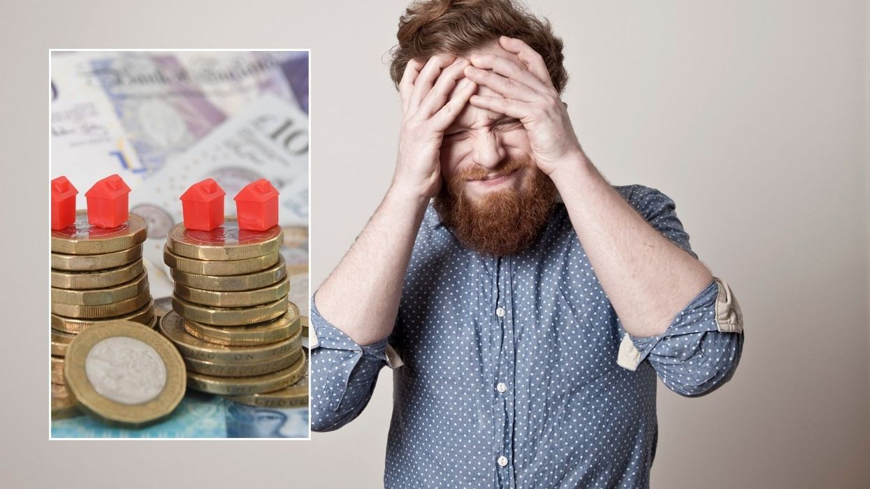 Man stressed and money