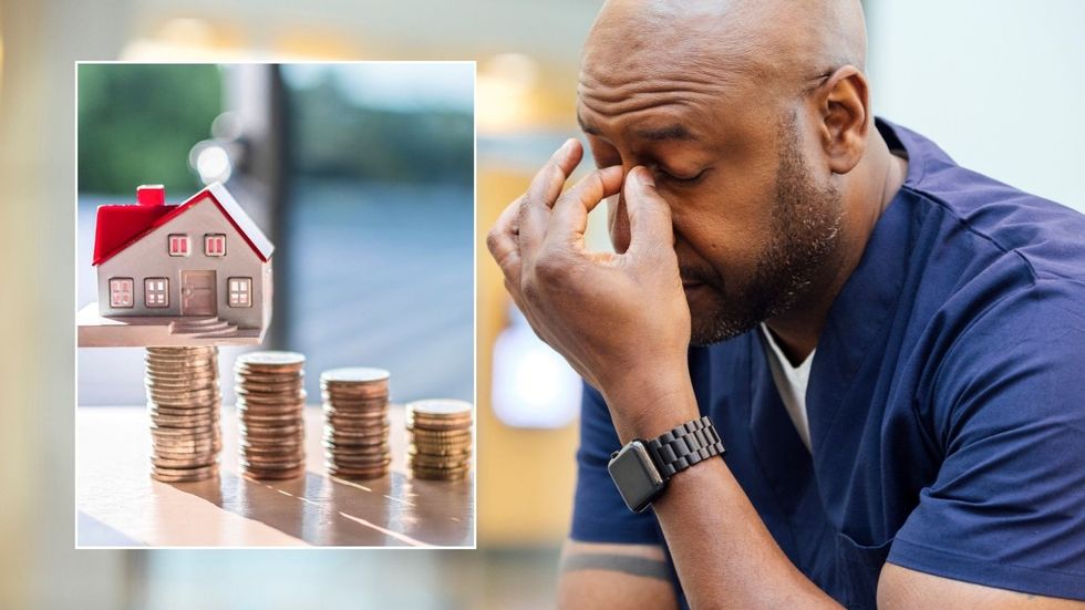Man stressed and property money