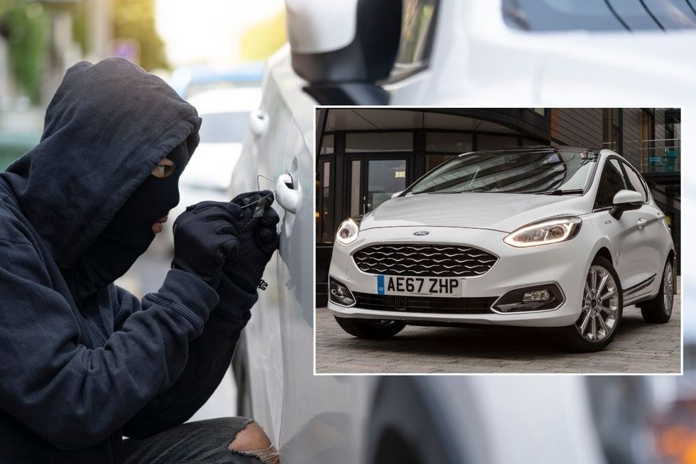 Man trying to steal a car and a Ford Fiesta
