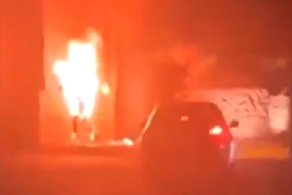 Man \u2018sets himself on fire\u2019
