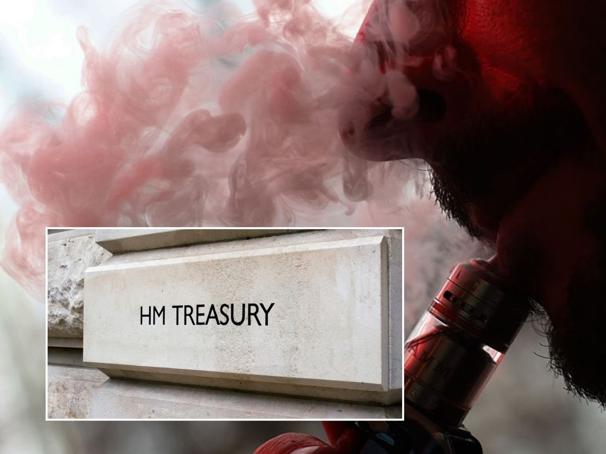 Man vaping and Treasury building