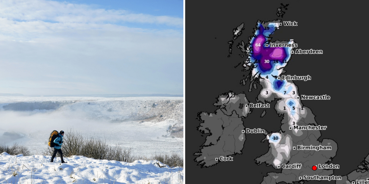 NextImg:UK snow: New maps show Britain to be buried with 'heavy snow' amid -8C ice blast