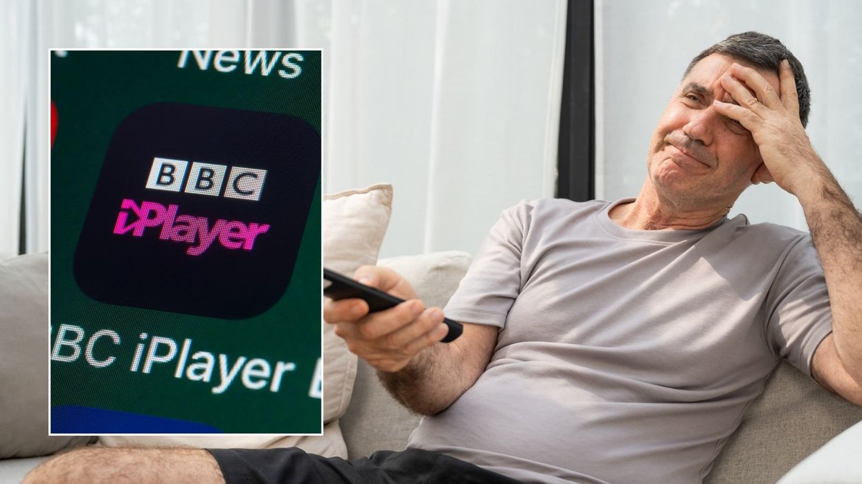 Man watching TV and iPlayer