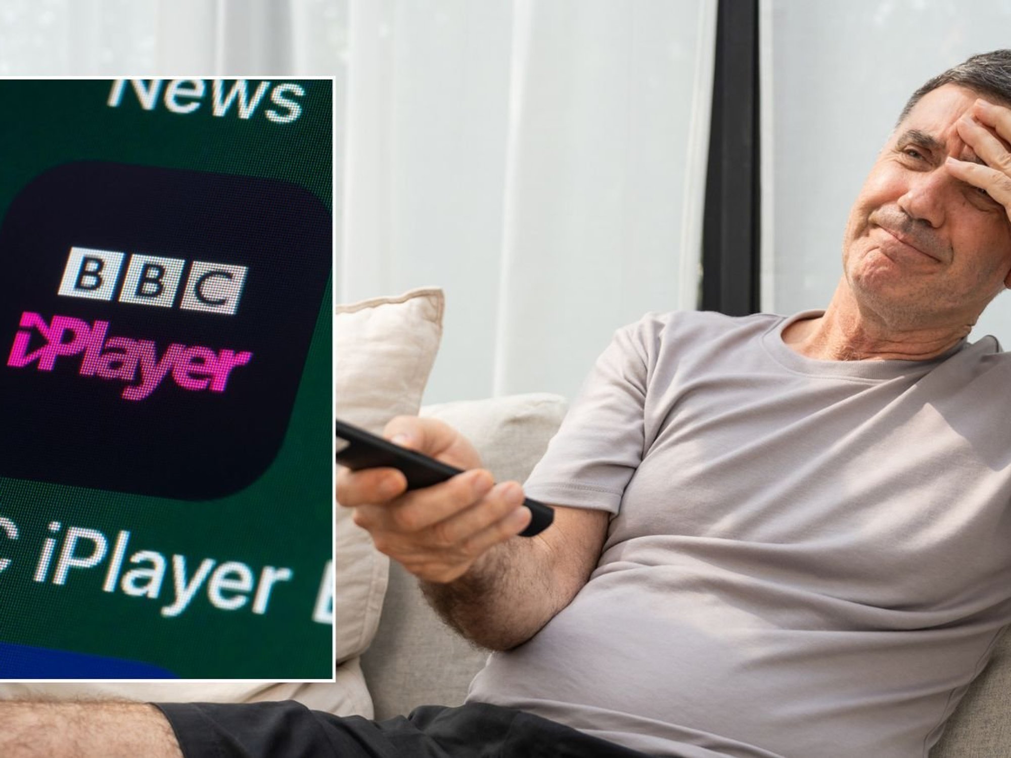 Man watching TV and iPlayer