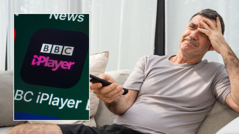 Man watching TV and iPlayer