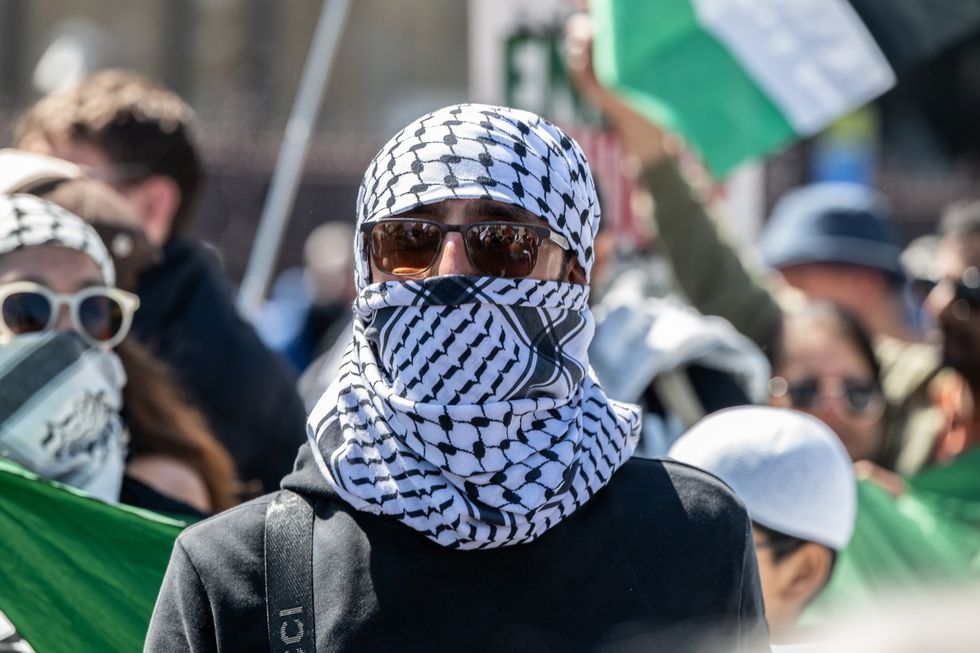 Man wearing a keffiyeh