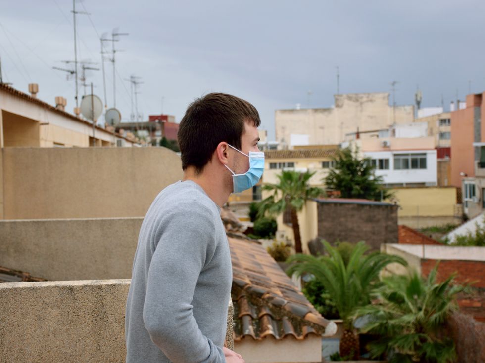 Man wearing mask in Spain