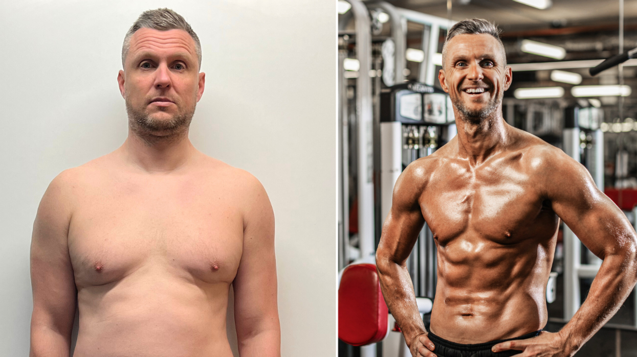 Man weight loss before after