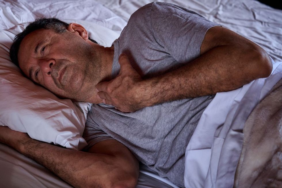 man with chest pain