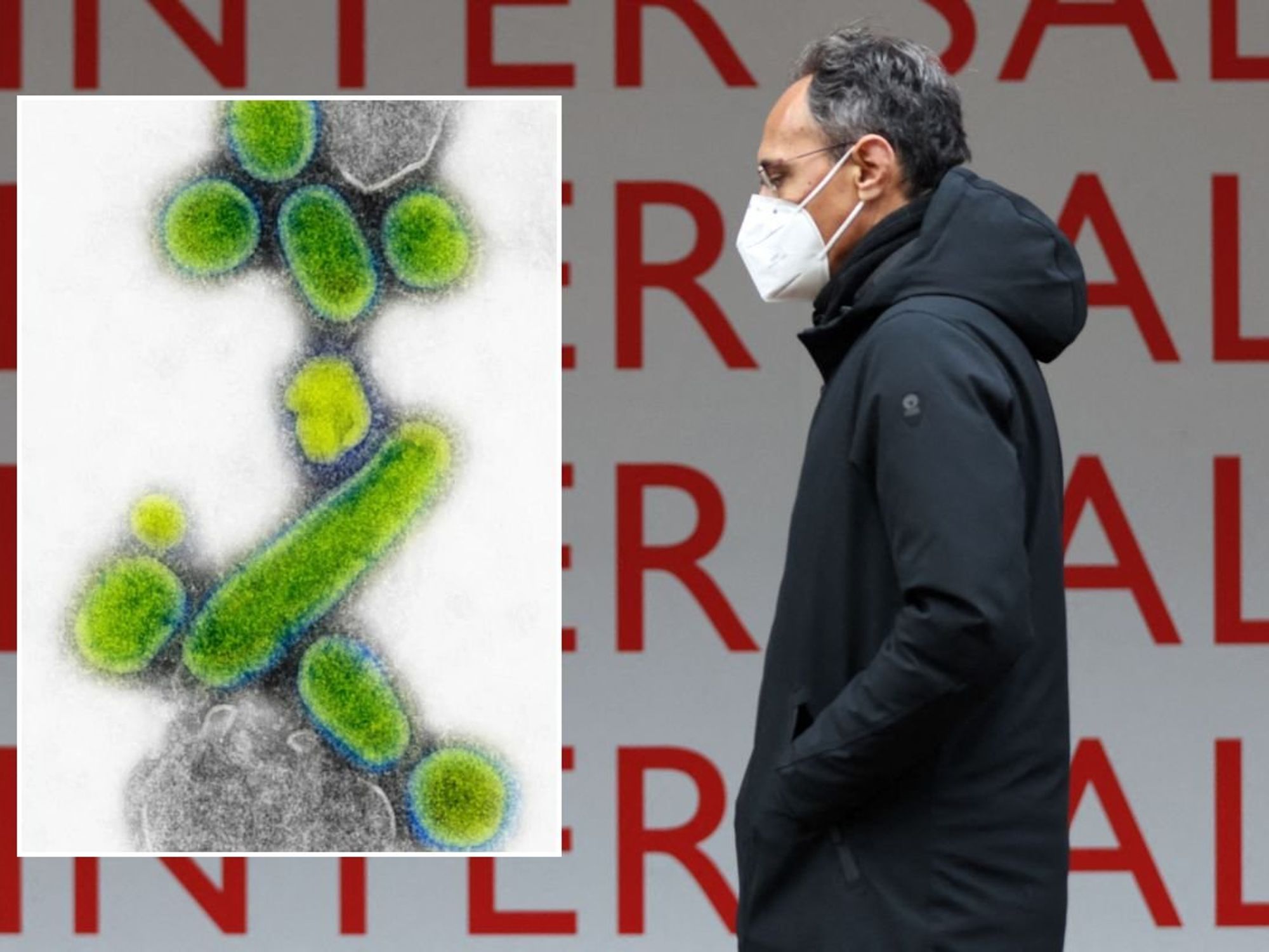 MAN WITH FACE MASK - INFLUENZA VIRUS