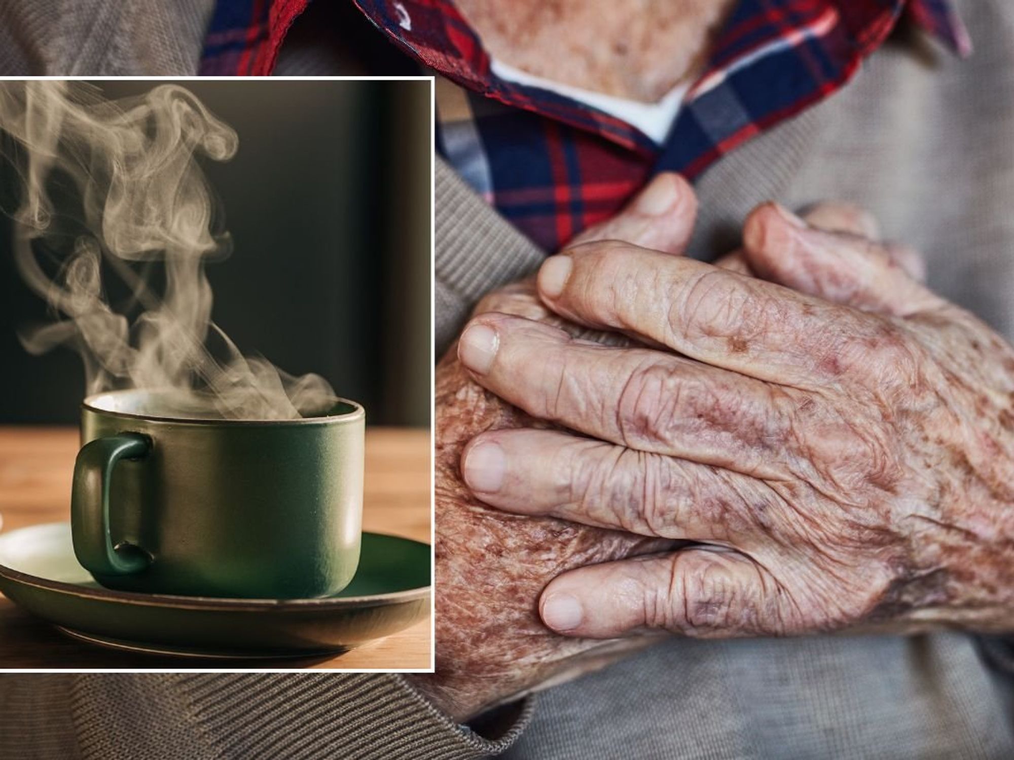 Man with hand over heart