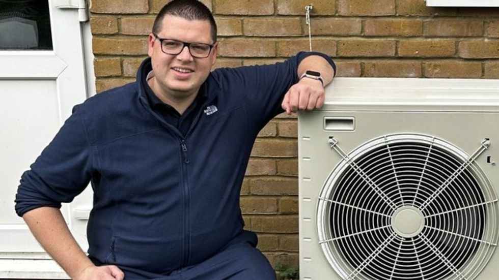 Man with his heat pump