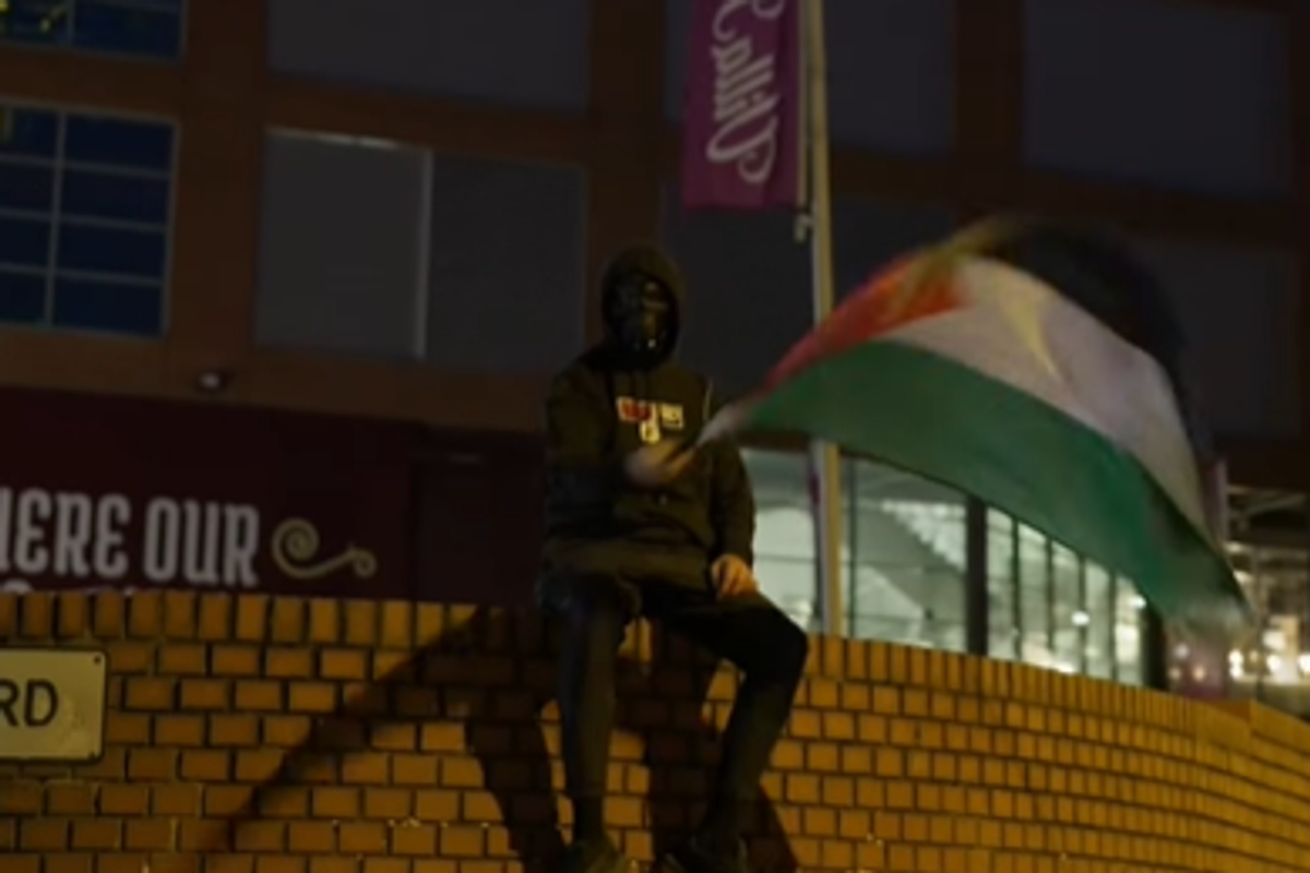 Man with Palestine flag